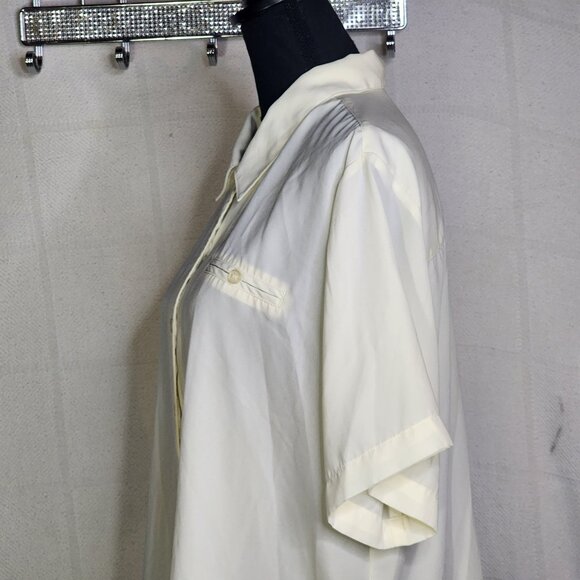 Apparenza Whipped Butter Yellow Poly SS Button Up Chest Pocket Blouse Size 1X - Picture 9 of 16